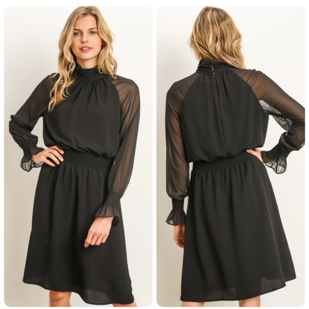 Black Long Sleeve Cocktail Dress